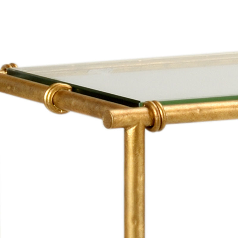 Chelsea House Lauren Glass Top Console Table