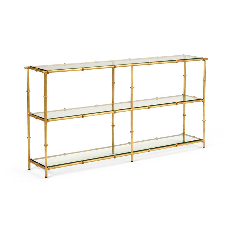 Chelsea House Lauren Glass Top Console Table