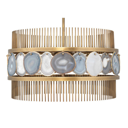 Lavender Agate Round Gold Lighting Fixture Upsala Chandelier Chandeliers Sideboards and Things By Jamie Young