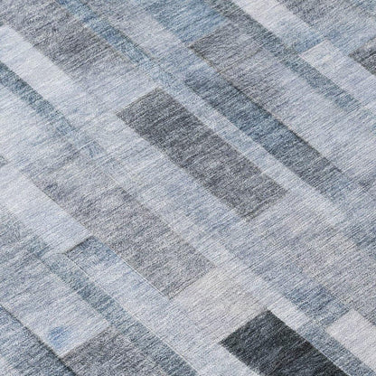 LOOMLAN Rugs Laventhia Blue Washable Indoor-Outdoor Rug