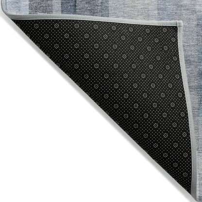 LOOMLAN Rugs Laventhia Blue Washable Indoor-Outdoor Rug