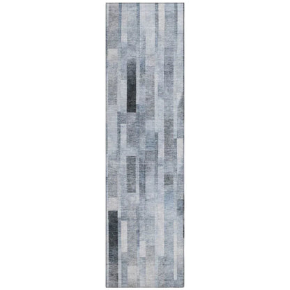 LOOMLAN Rugs Laventhia Blue Washable Indoor-Outdoor Rug