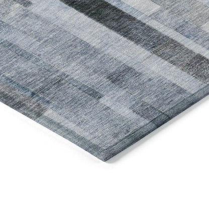 LOOMLAN Rugs Laventhia Blue Washable Indoor-Outdoor Rug