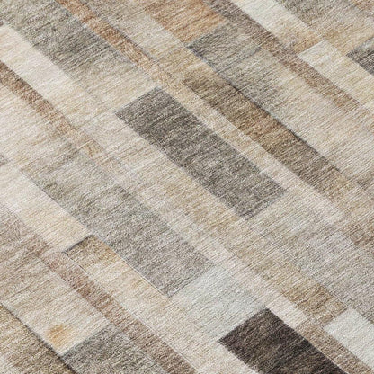 LOOMLAN Rugs Laventhia Brown Washable Indoor-Outdoor Rug