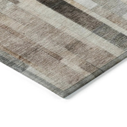 LOOMLAN Rugs Laventhia Brown Washable Indoor-Outdoor Rug
