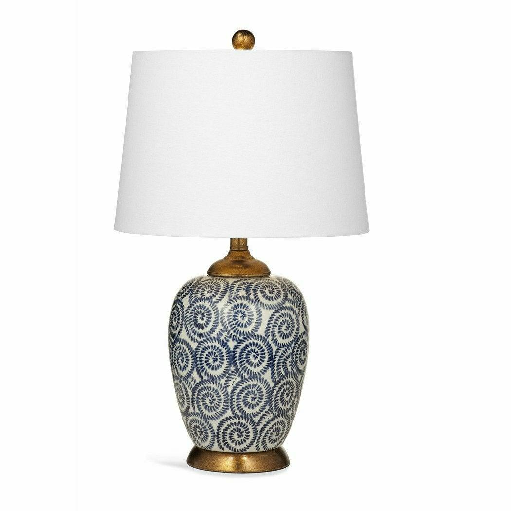 Lawton 24" Tall Ceramic Blue White Table Lamp Table Lamps Sideboards and Thangs By Bassett Mirror