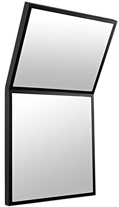 Lazo Mirror, Black Steel Unique Shape Wall Mirror-Wall Mirrors-Noir-Sideboards and Things