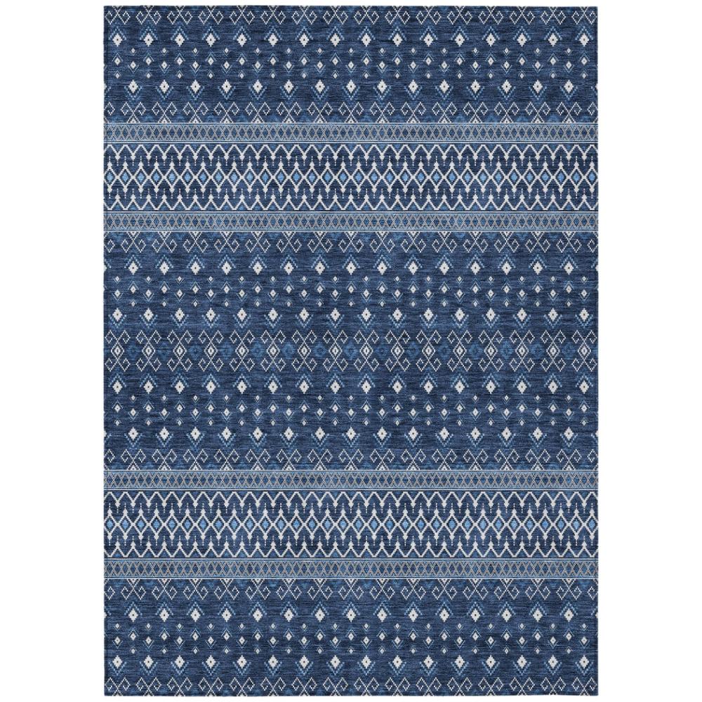 Addison Rugs Lazy Rivers Blue Washable Indoor-Outdoor Rug