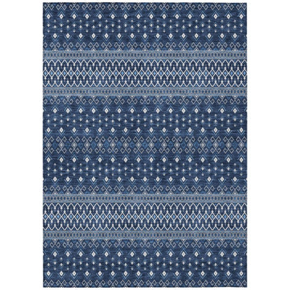 Addison Rugs Lazy Rivers Blue Washable Indoor-Outdoor Rug