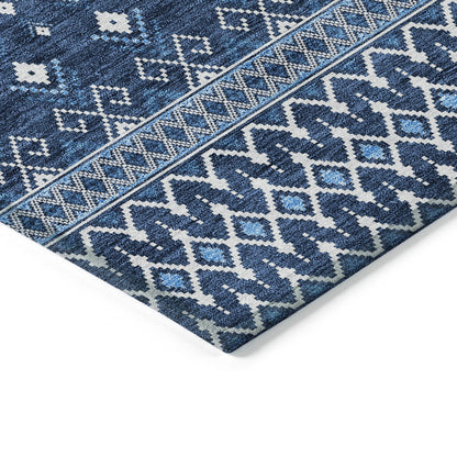 Addison Rugs Lazy Rivers Blue Washable Indoor-Outdoor Rug