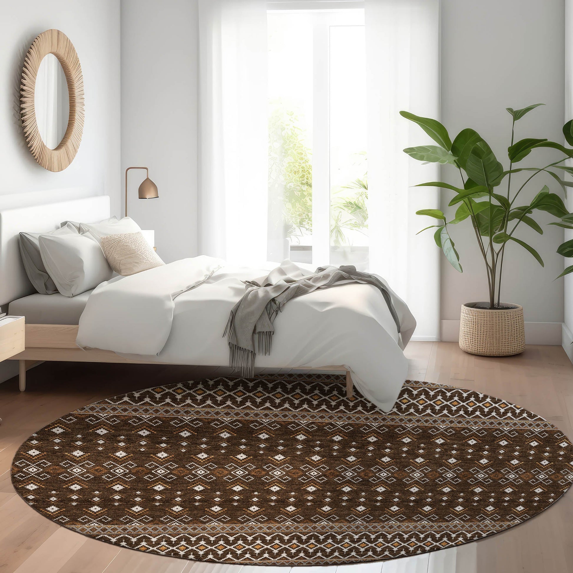 Addison Rugs Lazy Rivers Chocolate Washable Indoor-Outdoor Rug