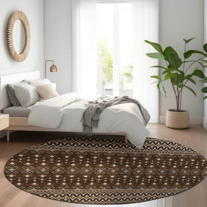 Addison Rugs Lazy Rivers Chocolate Washable Indoor-Outdoor Rug
