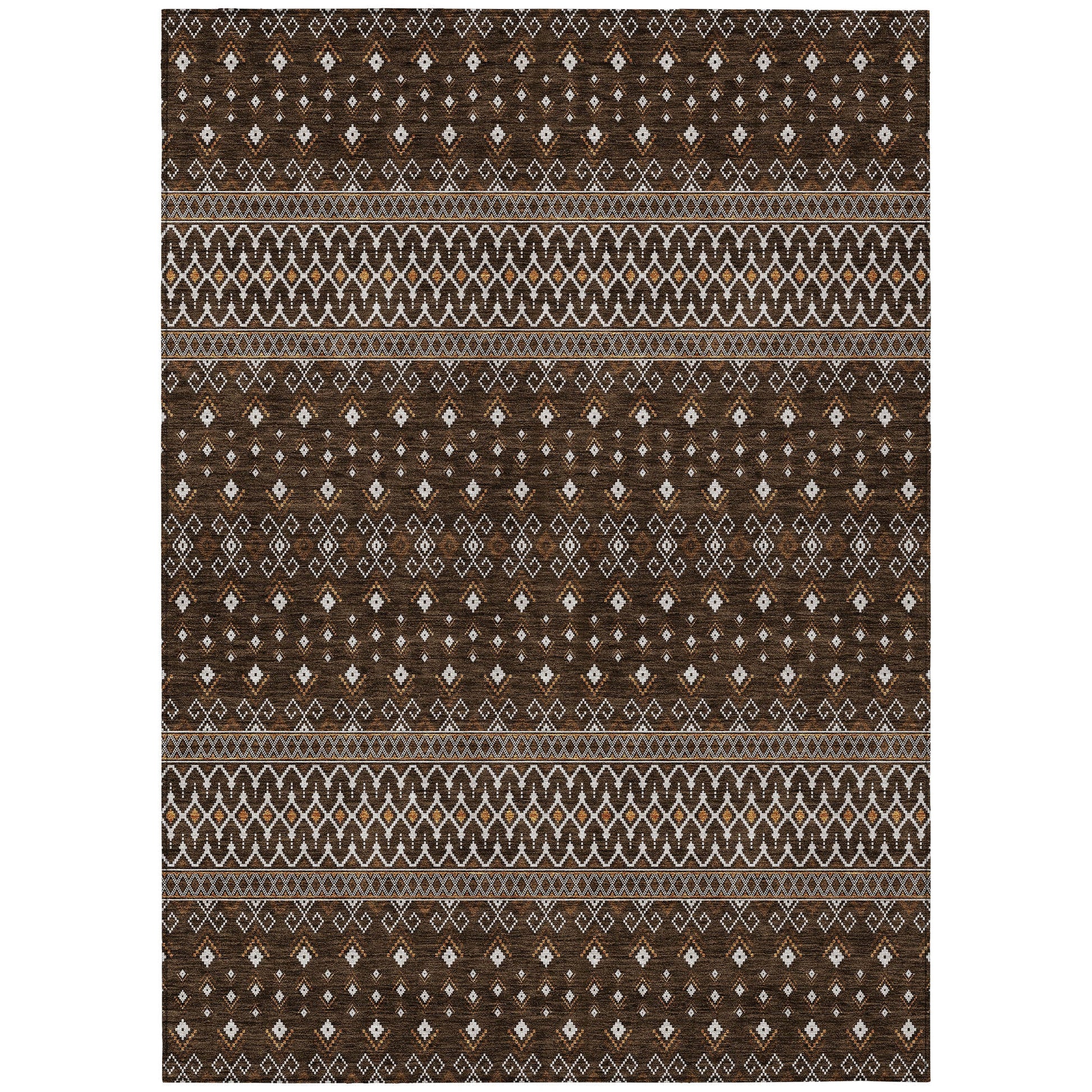 Addison Rugs Lazy Rivers Chocolate Washable Indoor-Outdoor Rug