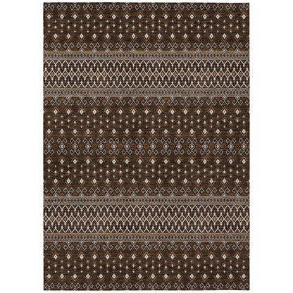 Addison Rugs Lazy Rivers Chocolate Washable Indoor-Outdoor Rug
