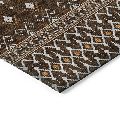 Addison Rugs Lazy Rivers Chocolate Washable Indoor-Outdoor Rug