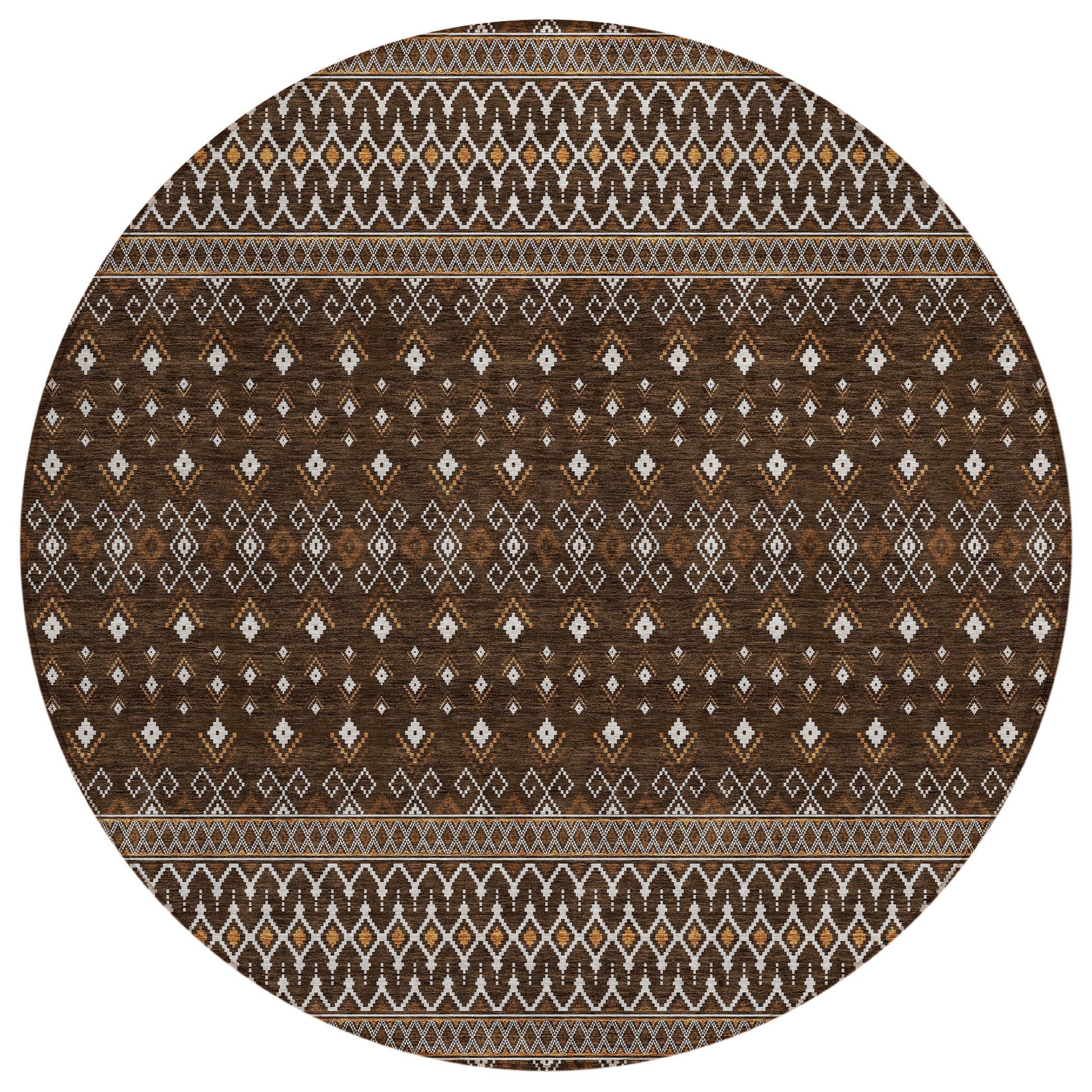Addison Rugs Lazy Rivers Chocolate Washable Indoor-Outdoor Rug