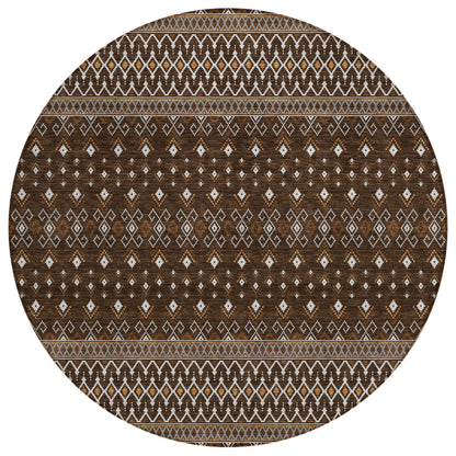 Addison Rugs Lazy Rivers Chocolate Washable Indoor-Outdoor Rug