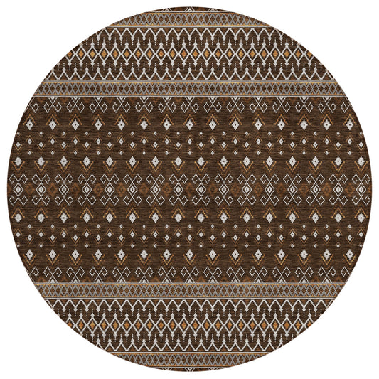 Addison Rugs Lazy Rivers Chocolate Washable Indoor-Outdoor Rug