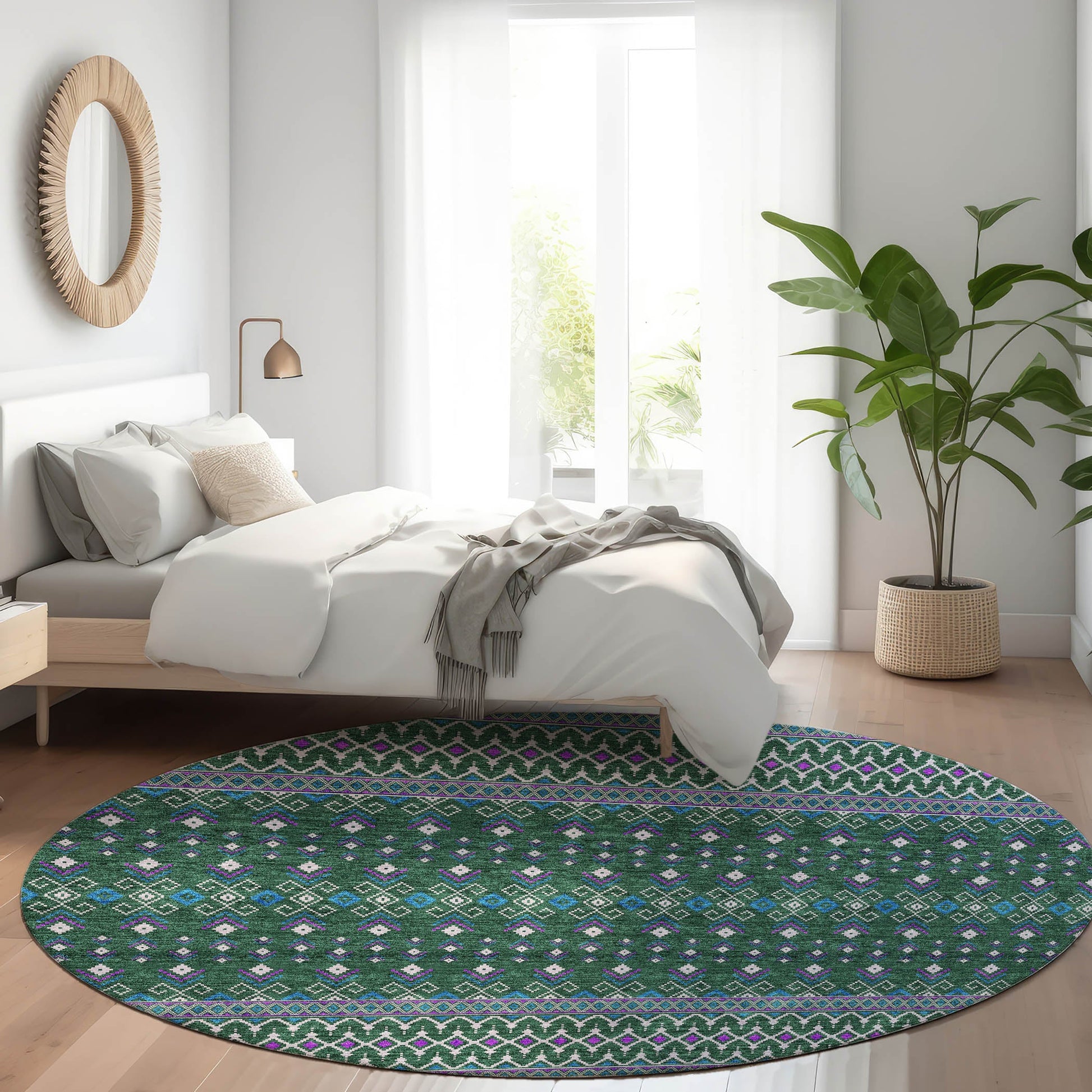 Addison Rugs Lazy Rivers Green Washable Indoor-Outdoor Rug