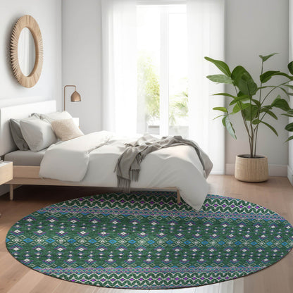 Addison Rugs Lazy Rivers Green Washable Indoor-Outdoor Rug