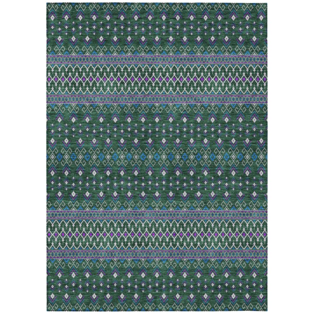 Addison Rugs Lazy Rivers Green Washable Indoor-Outdoor Rug