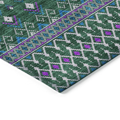 Addison Rugs Lazy Rivers Green Washable Indoor-Outdoor Rug