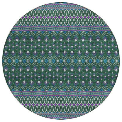 Addison Rugs Lazy Rivers Green Washable Indoor-Outdoor Rug