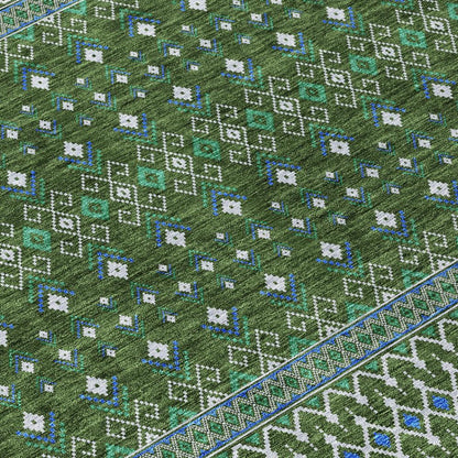 Addison Rugs Lazy Rivers Olive Washable Indoor-Outdoor Rug