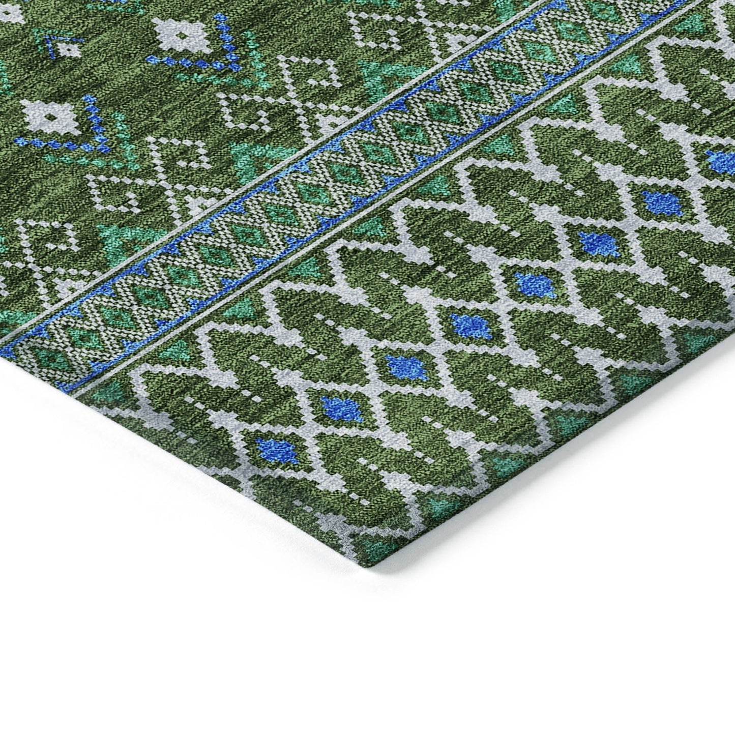 Addison Rugs Lazy Rivers Olive Washable Indoor-Outdoor Rug
