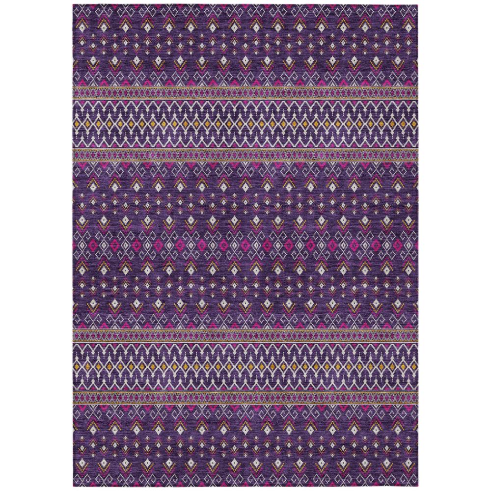 Addison Rugs Lazy Rivers Purple Washable Indoor-Outdoor Rug