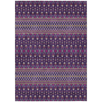 Addison Rugs Lazy Rivers Purple Washable Indoor-Outdoor Rug