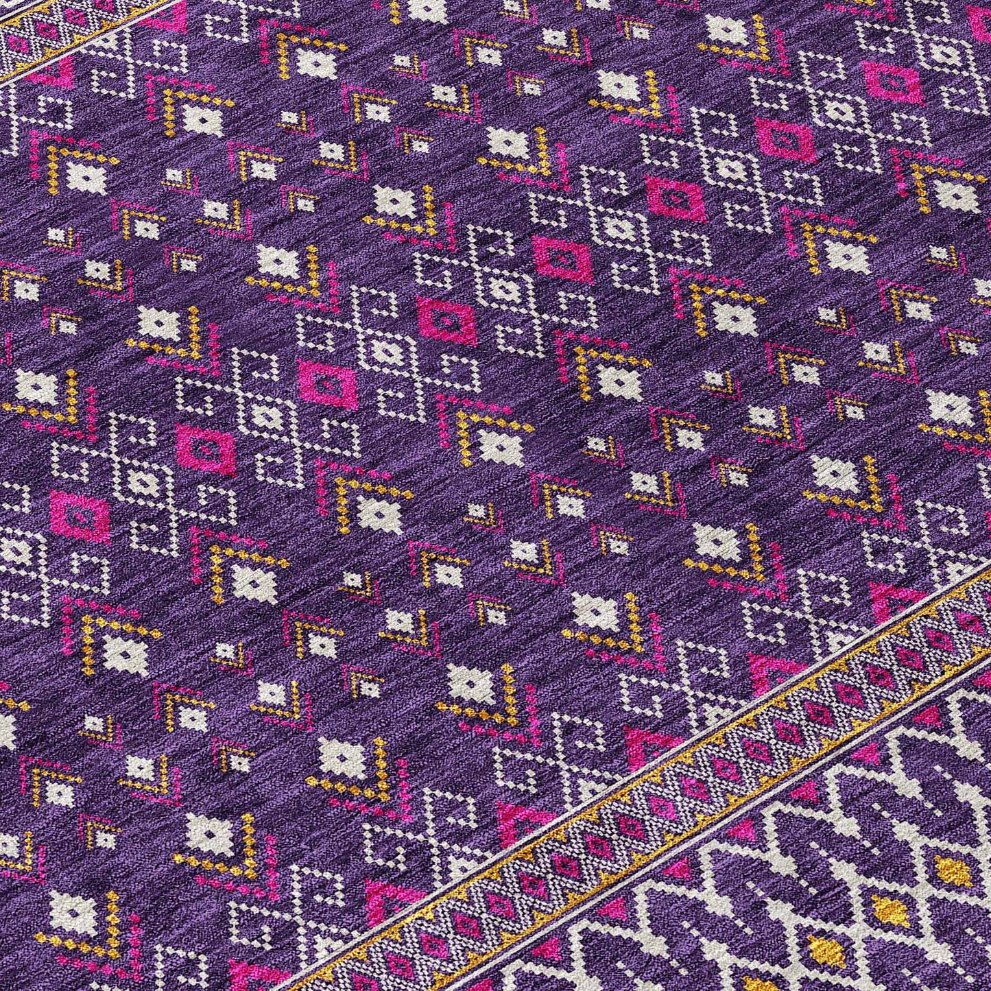 Addison Rugs Lazy Rivers Purple Indoor-Outdoor Rug with Matching Throw