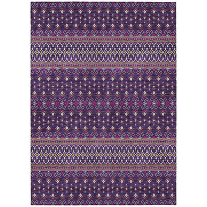 Addison Rugs Lazy Rivers Purple Indoor-Outdoor Rug with Matching Throw