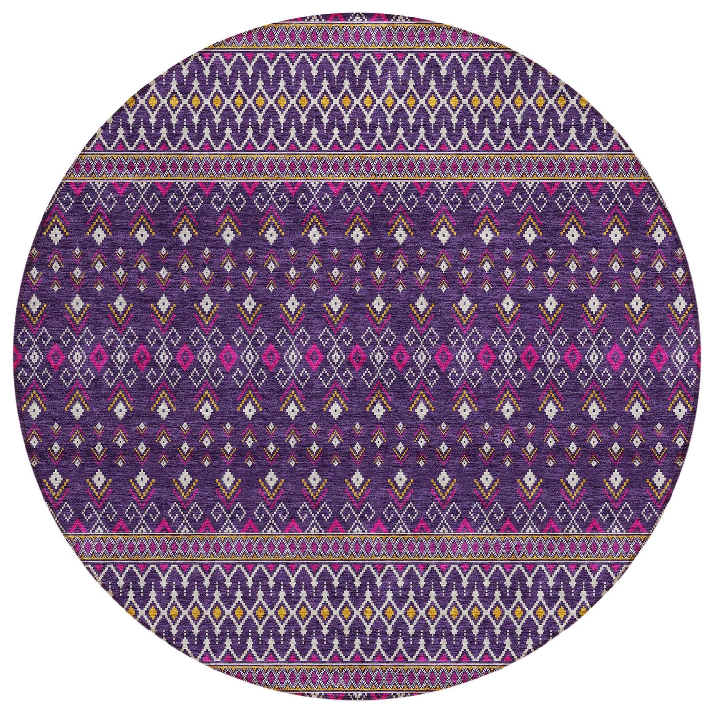 Addison Rugs Lazy Rivers Purple Indoor-Outdoor Rug with Matching Throw