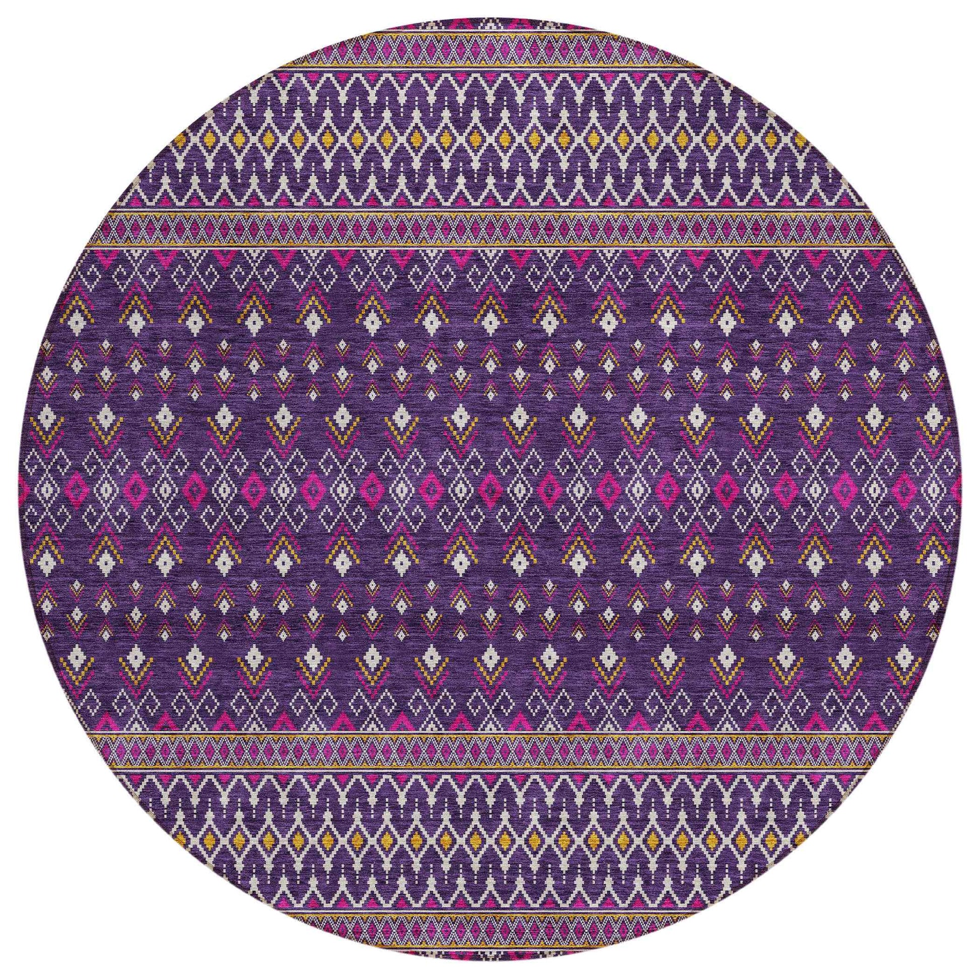 Addison Rugs Lazy Rivers Purple Indoor-Outdoor Rug with Matching Throw