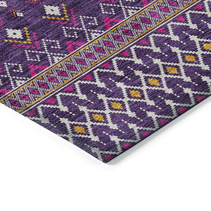 Addison Rugs Lazy Rivers Purple Indoor-Outdoor Rug with Matching Throw