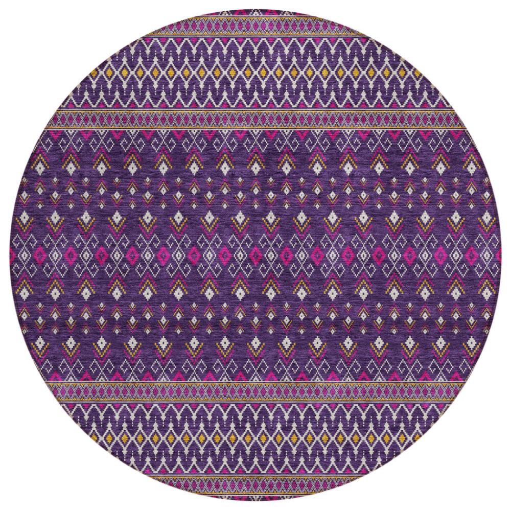 Addison Rugs Lazy Rivers Purple Washable Indoor-Outdoor Rug