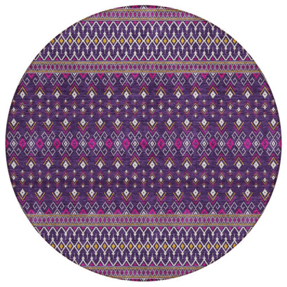 Addison Rugs Lazy Rivers Purple Washable Indoor-Outdoor Rug