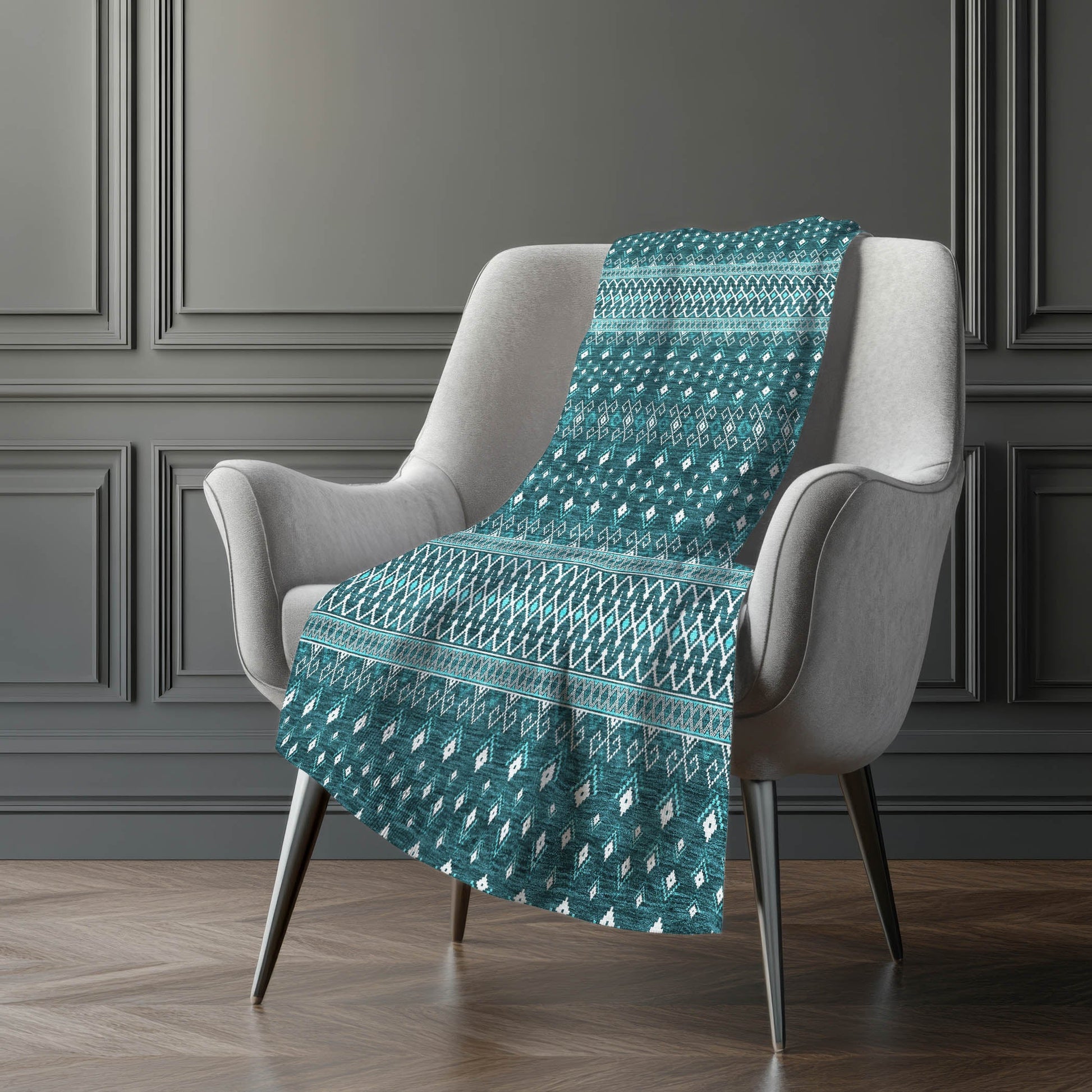 Addison Rugs Lazy Rivers Teal Washable Indoor-Outdoor Rug