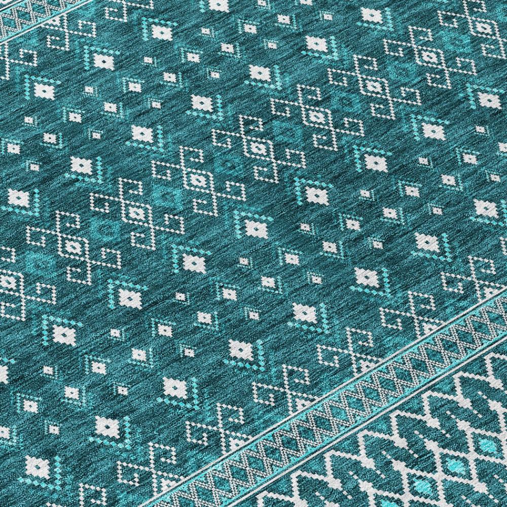 Addison Rugs Lazy Rivers Teal Washable Indoor-Outdoor Rug