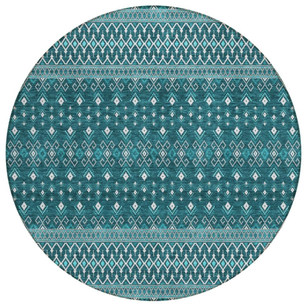 Addison Rugs Lazy Rivers Teal Washable Indoor-Outdoor Rug