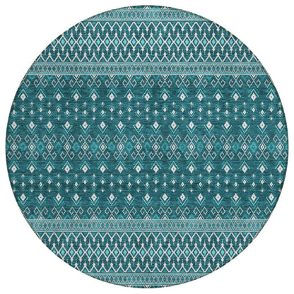 Addison Rugs Lazy Rivers Teal Washable Indoor-Outdoor Rug