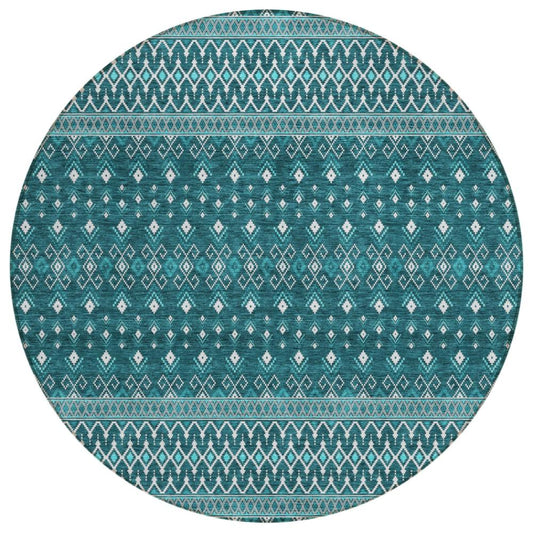 Addison Rugs Lazy Rivers Teal Washable Indoor-Outdoor Rug
