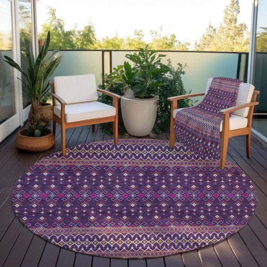Lazy Rivers Purple Indoor-Outdoor Rug with Matching Throw