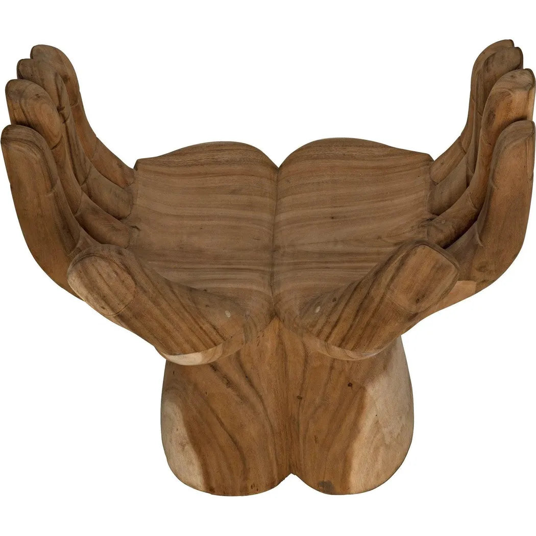 Le Main Natural Teal Wood Armless Chair