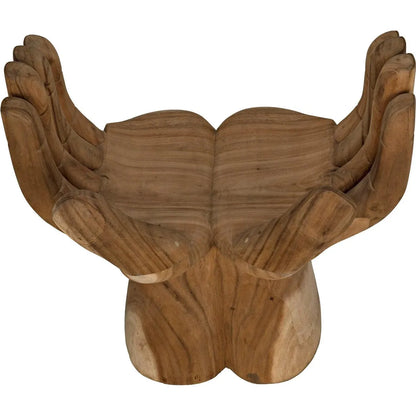 Le Main Natural Teal Wood Armless Chair