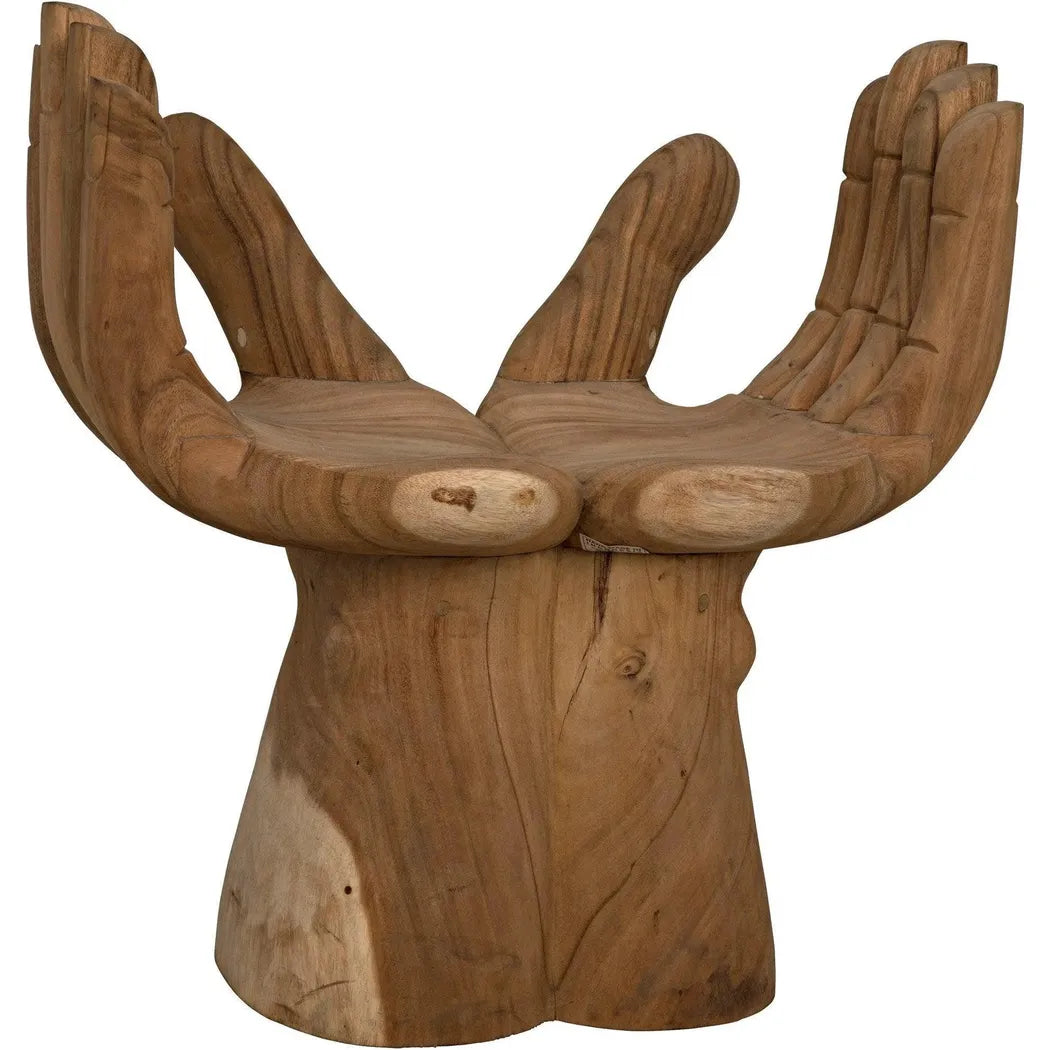 Le Main Natural Teal Wood Armless Chair