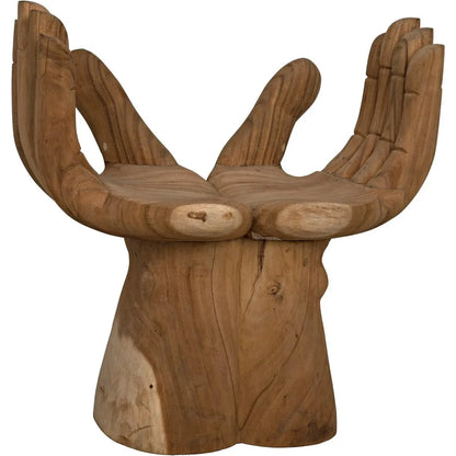 Le Main Natural Teal Wood Armless Chair