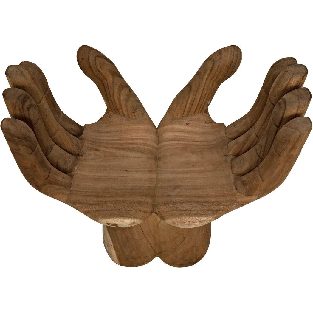 Le Main Natural Teal Wood Armless Chair