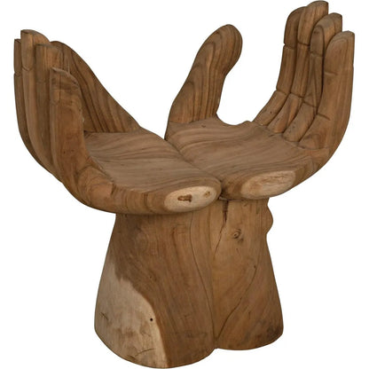 Le Main Natural Teal Wood Armless Chair